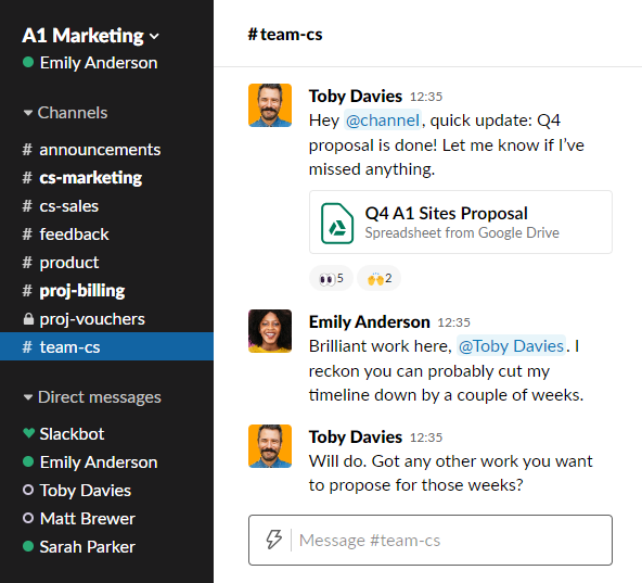 Slack Team-Chat